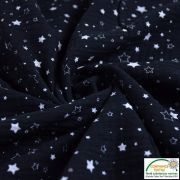 Tissu double gaze de coton motif étoile  - 19