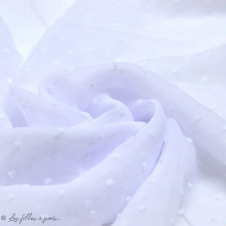 Coupon de tissu mousseline plumetis pois - Blanc - 340cm Autres marques - Tissus et mercerie - 12