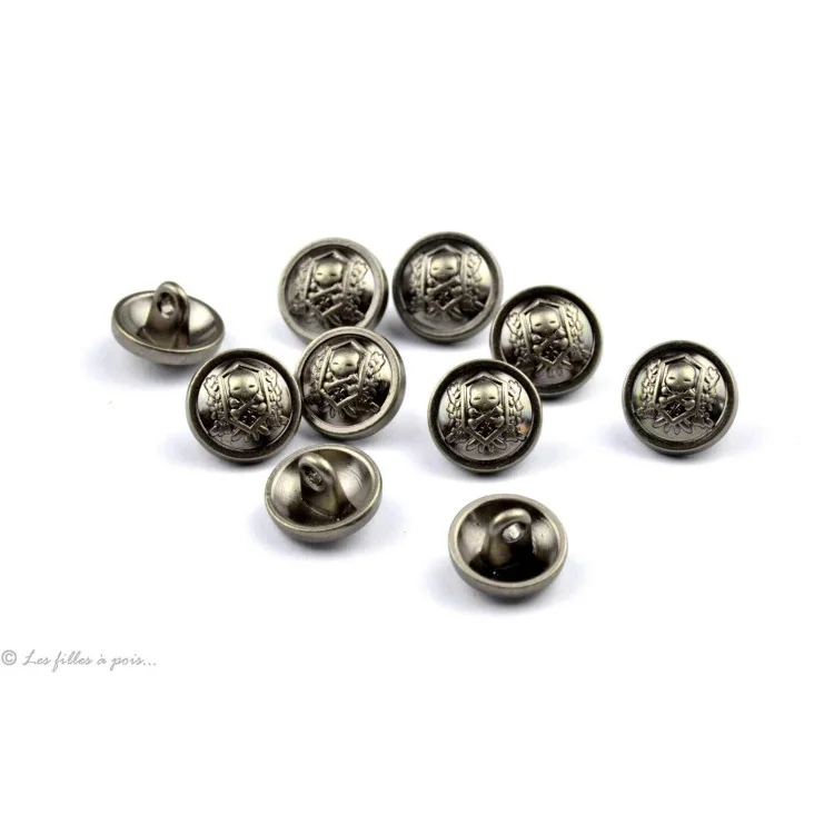 Boutons à queue - Rond tête de mort - Métal argenté Tissus et mercerie créative – Nos sélections sans marque - 4