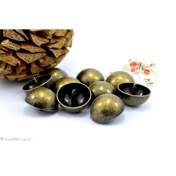 Bouton à queue - Rond - Métal bronze Tissus et mercerie créative – Nos sélections sans marque - 4 Bouton à queue - Rond - Métal bronze Tissus et mercerie créative – Nos sélections sans marque - 4