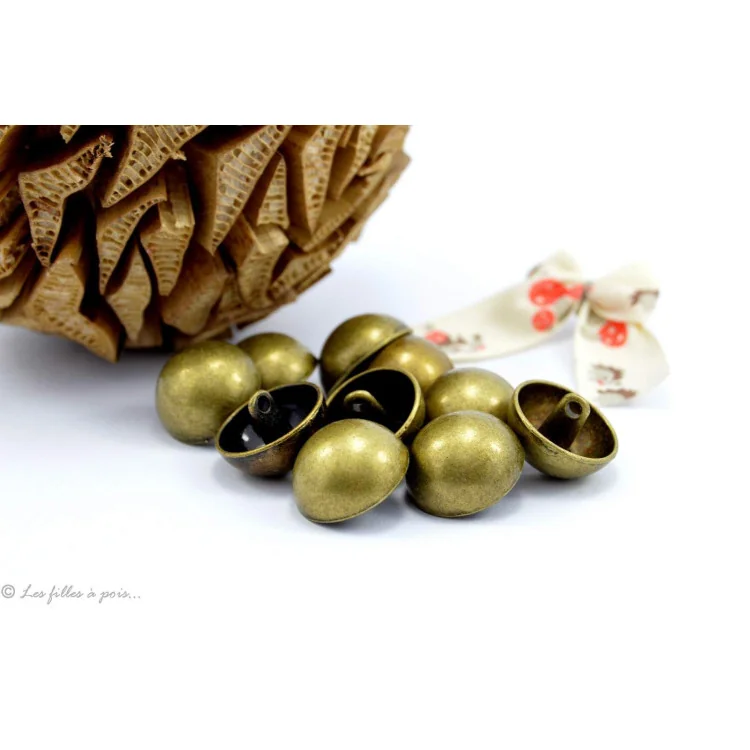 Bouton à queue - Rond - Métal bronze Tissus et mercerie créative – Nos sélections sans marque - 3