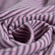 Tissu jersey coton motif rayure lurex - 2