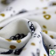 Tissu french terry coton motif lion - Ecru, noir et doré - Bio Autres marques - 3