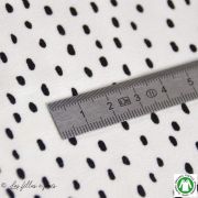 Tissu molleton coton motif pois - Ecru et noir - Bio Autres marques - 4