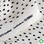 Tissu molleton coton motif pois - Ecru et noir - Bio Autres marques - 5