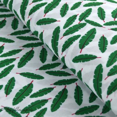 Tissu viscose plume - Blanc et vert Autres marques - 1