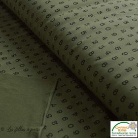 Tissu french terry coton motif chiffres esprit matrix - Oeko-Tex ® Autres marques - Tissus et mercerie - 1