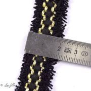 Galon tweed esprit "Chanel" - Noir et doré - 20mm  - 2