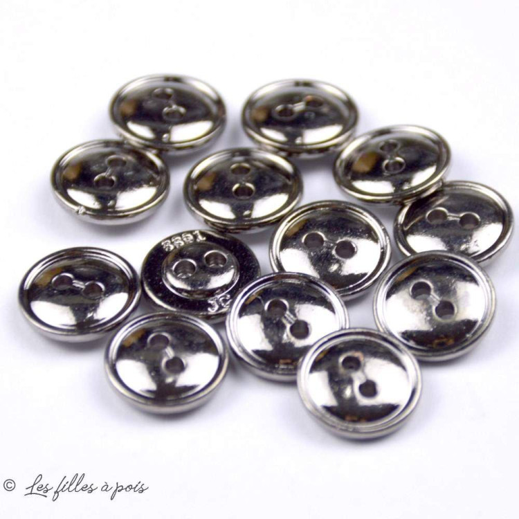 Bouton métal - Rond - 10mm Autres marques - Tissus et mercerie - 2 Bouton métal - Rond - 10mm Autres marques - Tissus et mercerie - 2