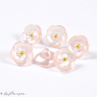 Bouton à queue fleur résine - 11.50mm  - 1