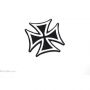 Écusson croix de malte West Coast Choppers - Noir et blanc - Thermocollant  - 1