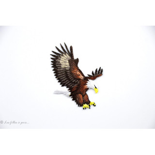 Écusson aigle royal - Noir et marron - Thermocollant  - 1