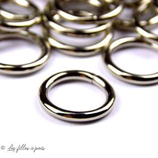 Anneau en métal inoxydable pour harnais - Argenté - 16.3mm  - 1