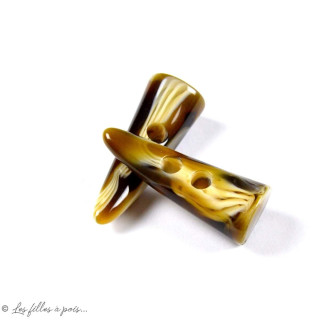 Bouton bûchette pour Brandebourg résine - Marbré - 49mm  - 1
