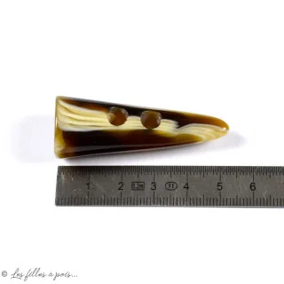 Bouton bûchette pour Brandebourg résine - Marbré - 49mm - 2