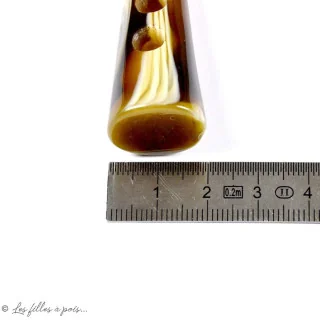 Bouton bûchette pour Brandebourg résine - Marbré - 49mm - 3