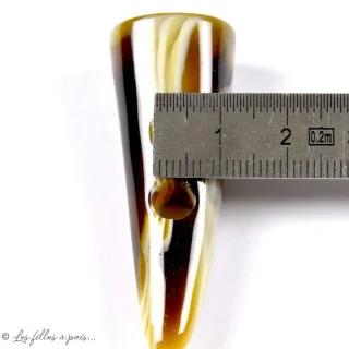 Bouton bûchette pour Brandebourg résine - Marbré - 49mm - 4