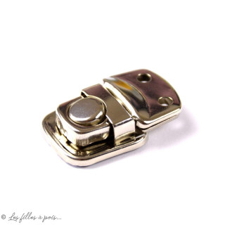 Fermoir cartable à sertir - Argenté - 32x20mm  - 1