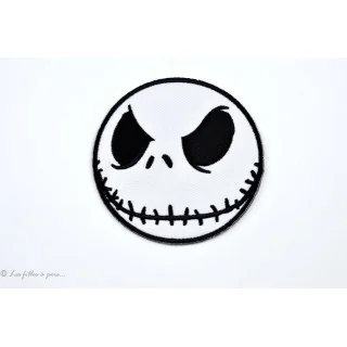 Crachá com cabeça de Jack Skellington - Branco e preto - Para engomar Tissus et mercerie créative – Nos sélections sans marque -