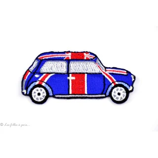 Insígnia do Austin Mini Cooper - Azul e vermelho - Para engomar Tissus et mercerie créative – Nos sélections sans marque - 1
