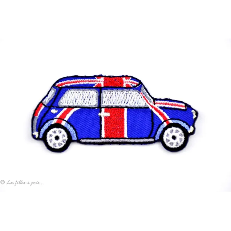Insígnia do Austin Mini Cooper - Azul e vermelho - Para engomar Tissus et mercerie créative – Nos sélections sans marque - 1 Insígnia do Austin Mini Cooper - Azul e vermelho - Para engomar Tissus et mercerie créative – Nos sélections sans marque - 1