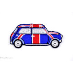 Écusson Austin Mini Cooper - Bleu et rouge - Thermocollant  - 1