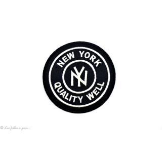 Écusson New york rond - Noir et blanc - Thermocollant  - 1