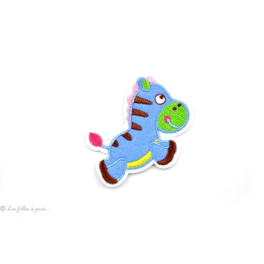 Écusson poney - Bleu - Thermocollant  - 1