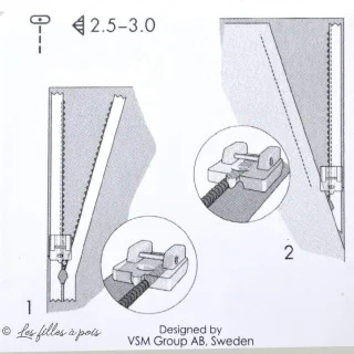 Pied fermeture éclair invisible transparent – PFAFF – Compatible IDT (désactivé) Pfaff : machines à coudre, surjeteuses Lidl et 