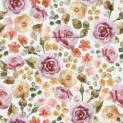 Tissu jersey coton motif soleil "English Garden" - Tons rose - Oeko-Tex ® Family Fabrics ® - 3