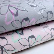 Tissu french terry coton motif fleur - Oeko-Tex ® Autres marques - Tissus et mercerie - 1