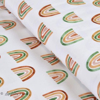 Tissu jersey coton motif arc-en-ciel "Over the rainbow" - Multicolore - Oeko-Tex ® Family Fabrics ® - 1
