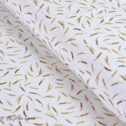 Tissu jersey coton motif épi de blé "Golden Mini Grain" - Tons marron - Oeko-Tex ® Family Fabrics ® - Tissus oekotex - 2
