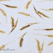 Tissu jersey coton motif épi de blé "Golden Mini Grain" - Tons marron - Oeko-Tex ® Family Fabrics ® - Tissus oekotex - 4