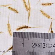 Tissu jersey coton motif épi de blé "Golden Mini Grain" - Tons marron - Oeko-Tex ® Family Fabrics ® - Tissus oekotex - 7