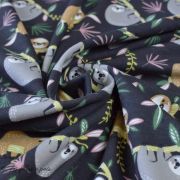 Tissu jersey coton motif koala "Lazare vintage" - Taupe et gris - Oeko-Tex ® Autres marques - 3