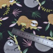Tissu jersey coton motif koala "Lazare vintage" - Taupe et gris - Oeko-Tex ® Autres marques - 5