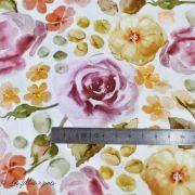 Tissu jersey coton motif soleil "English Garden" - Tons rose - Oeko-Tex ® Family Fabrics ® - 6