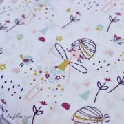 Tissu coton motif fée "Corasie" - Blanc et rose - Oeko-Tex ® - 60cm Autres marques - 2