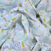 Coupon tissu coton motif feuille "Lazou" - Blanc et vert menthe - Oeko-Tex ® - 40cm Autres marques - 3