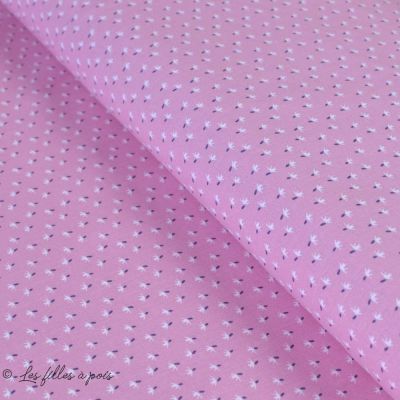 Tissu coton motif feuille "Cozid" - Rose - Oeko-Tex ® Autres marques - 1