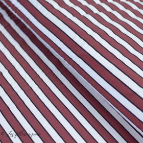 Tissu french terry coton motif rayures "All Over" - Rouge et blanc -Oeko-Tex ® - Stenzo Textiles ® Stenzo Textiles ® - Tissus Oe