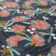 Tissu jersey viscose motif fleur "KATINKAS GARDEN" - Gris et corail- Lillestoff ® Lillestoff ® - 2