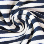 Tissu jersey coton motif rayure - Bleu marine et blanc Autres marques - 1