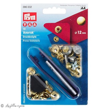 Bouton pression anorak avec outil - 12mm - Argenté - Prym ® Prym ® - Mercerie - 2