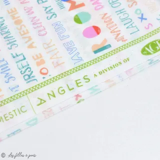 Tissu popeline de coton motif fleurs "Angles Playroom" - Ecru et multicolore - 120cm - Oekotex  - AGF  Art Gallery Fabrics : tis