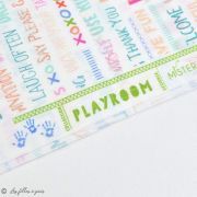 Tissu coton motif fleurs "Angles Playroom" - Ecru et multicolore - Oekotex ® - AGF ® Art Gallery Fabrics ® - Tissus - 8