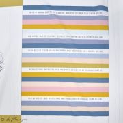 Panneau de tissu de popeline de coton loutres "Capsules Pines Lullaby" - Blanc, ocre, rose et bleu - Oekotex ® - AGF ® Art Galle