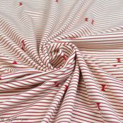 Tissu jersey motif rayures "Trinkets Fusion"  - Ecru et Rouge - AGF ® Art Gallery Fabrics ® - Tissus - 3