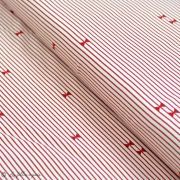 Tissu jersey motif rayures "Trinkets Fusion"  - Ecru et Rouge - AGF ® Art Gallery Fabrics ® - Tissus - 1